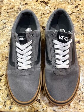 Vans Gray Suede Low-Top Sneakers with Gum Sole